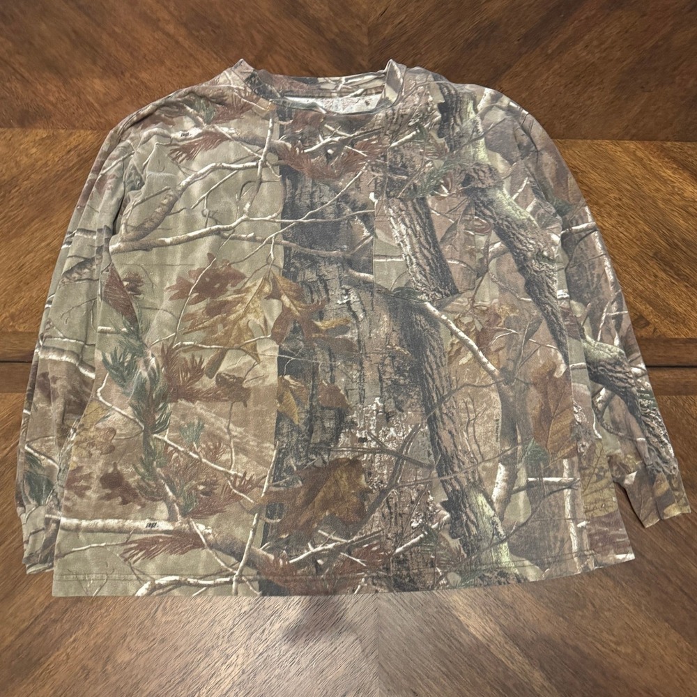 Wrangler Pro Gear Men's Long Sleeve Camo T-Shirt Hunting Outdoor Size L |Q1